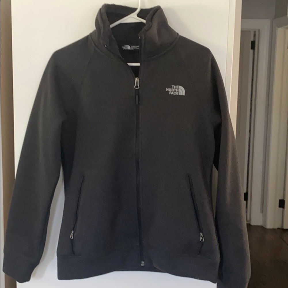 North Face women’s zip up in black/charcoal